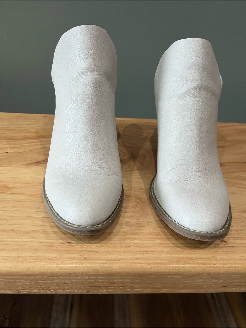 White Women's Ankle Boots - Minimal Leather Booties